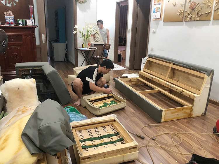 Bọc sofa tại nhà, chọn chất liệu và màu sắc tận tay